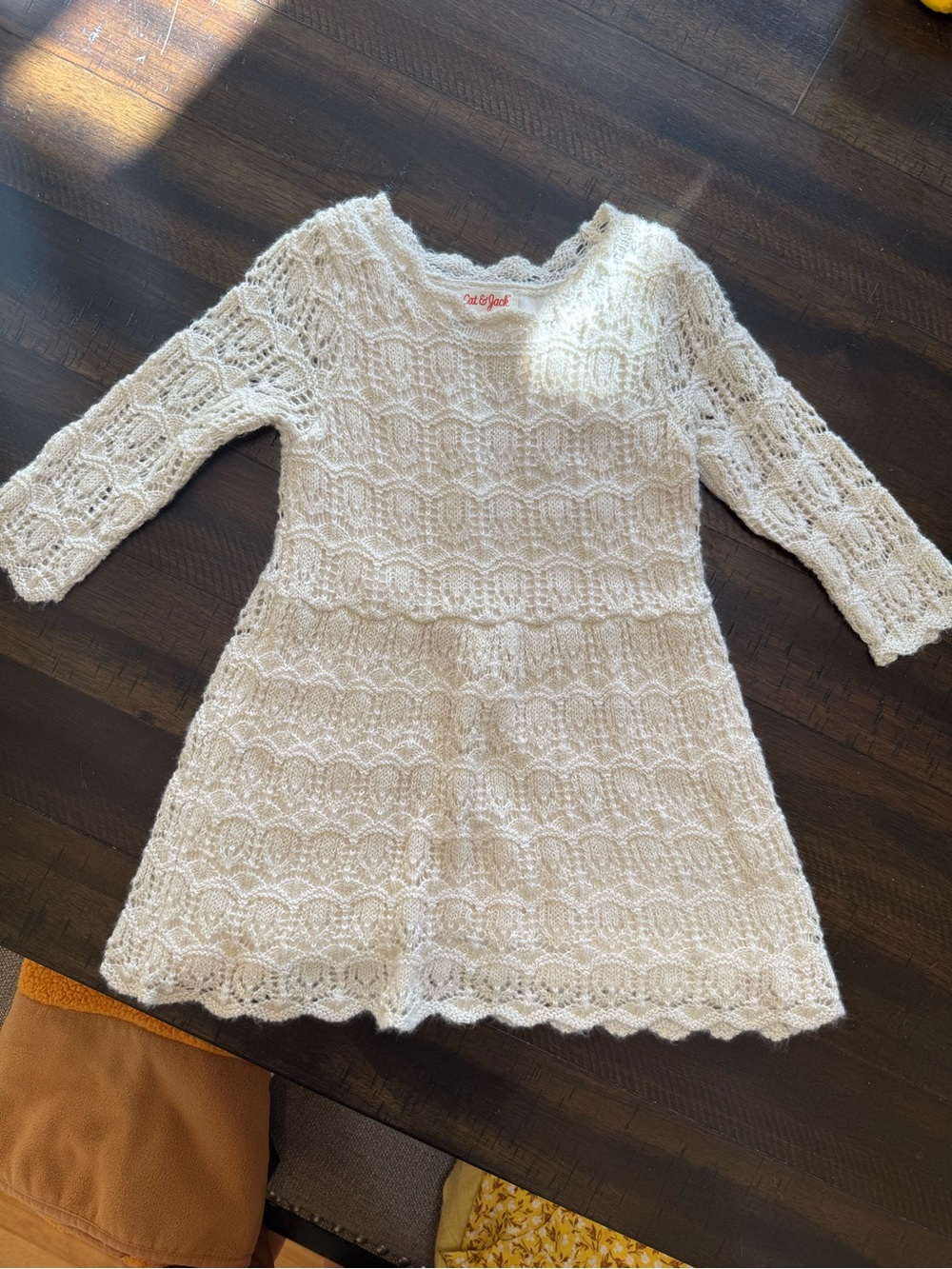 Cat & Jack Cream Lace Knit Dress for Kids